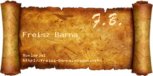 Freisz Barna névjegykártya